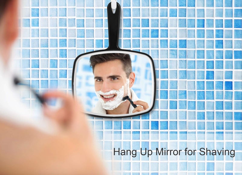 OMIRO Hand Mirror, Black Handheld Mirror with Handle, 6.6" W x 9.2" L, Pack of 3 - Image 4